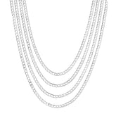 Sterling Silver Multi Strand Fancy Necklace, 18" fine designer jewelry for men and women